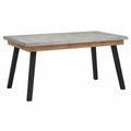 Prostokątny stół do jadalni 160 x 90 x 75 cm, blat MDF w dekorze szarego betonu, naturalny dąb i czarne nogi