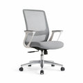 Ergonomiczny fotel obrotowy z siatkowym oparciem, szary/srebrny/czarny, 64 x 64 x 114–124 cm