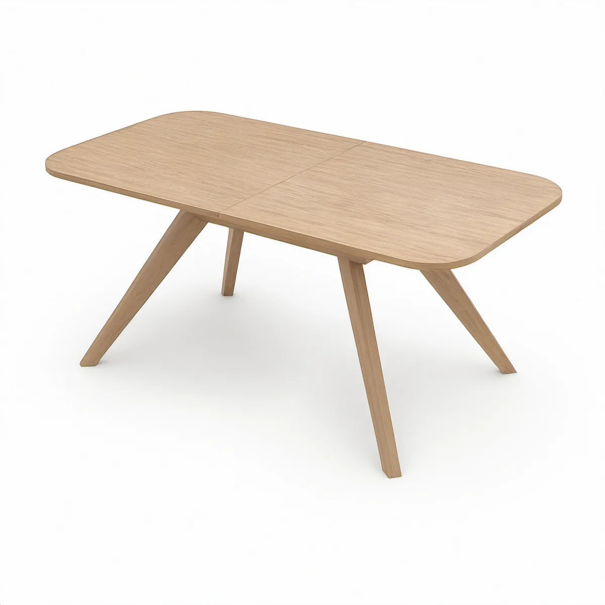 Rozkładany stół 140–180 x 80 x 75 cm, MDF i lite drewno bukowe, Jasny dąb