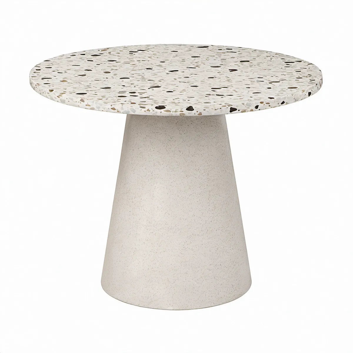 Okrągły stół jadalniany z terrazzo 100 × 75 cm Biały/Beżowy/Czarny